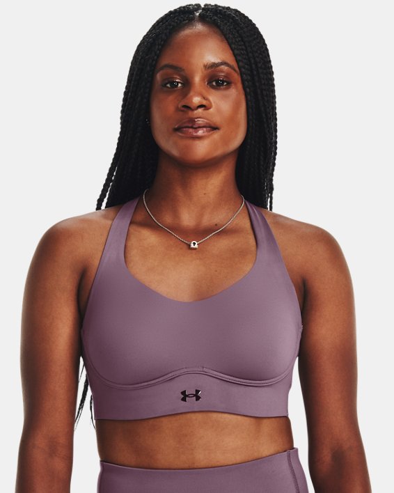 Sports Bra de sujeción media UA Uplift para mujer, Purple, pdpMainDesktop image number 0